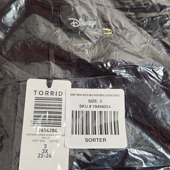 ❤NWT VINTAGE TORRID MINNIE MICKEY MOUSE PRINT SHEER MESH MAXI DRESS DISNEY PLUS - Picture 10 of 16